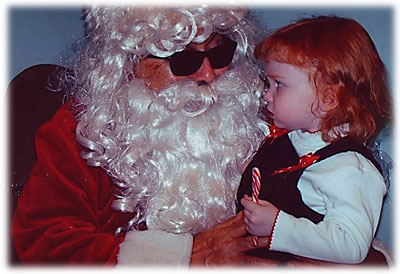 Blind Santa with a child